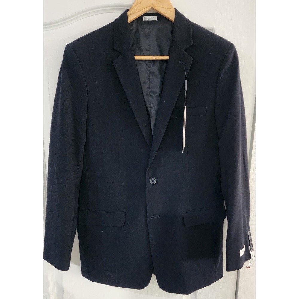 $99.50 NWT Calvin Klein Boys' Poly Stretch Blazer Suit Jacket Navy Size 20
